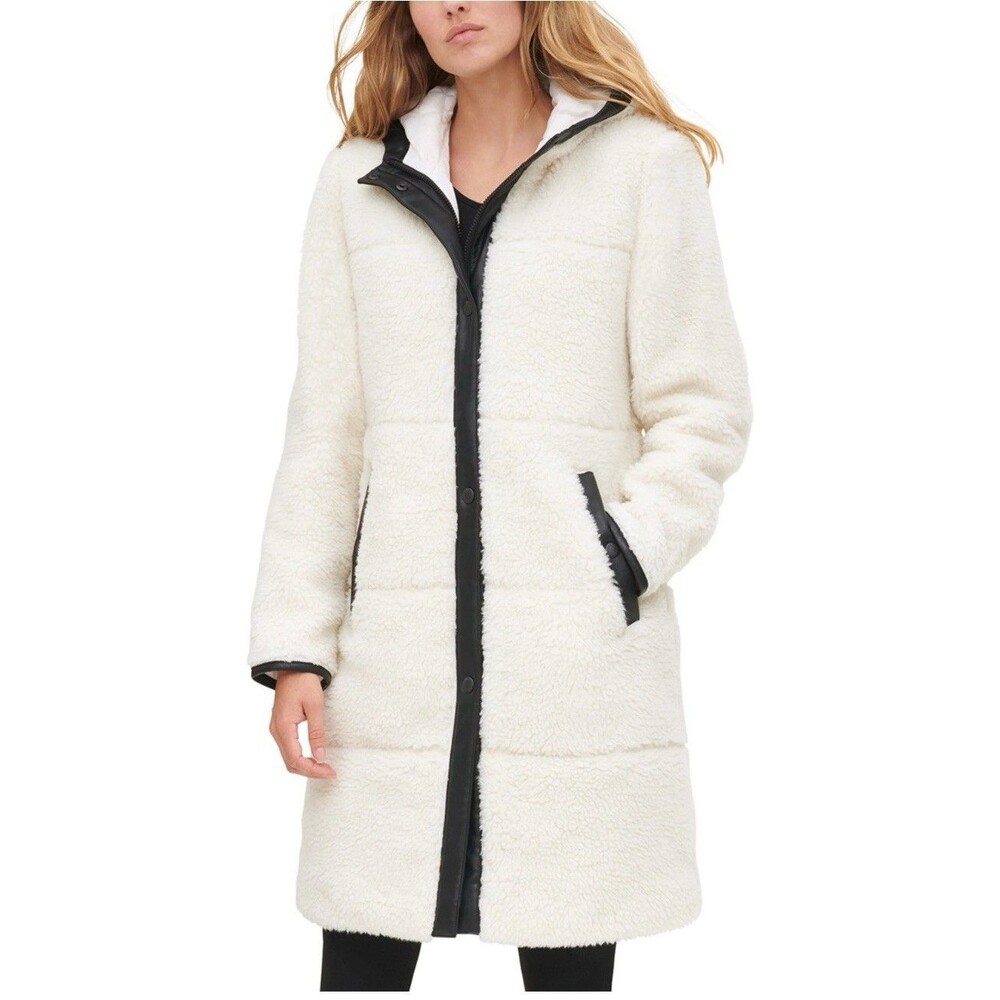 LEVI’S Strauss Parka Coat Shearling Sz M Quilted Parka NWOT Beige